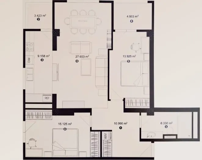 Atlantic Plaza, 93 m² two-bedroom